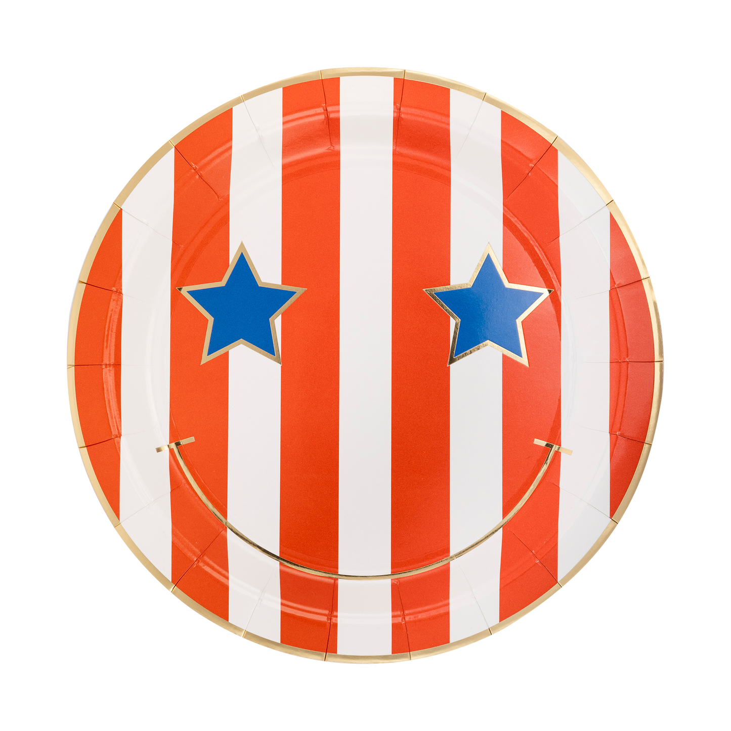 Star & Stripe Smiley Paper Plate Set