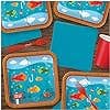 Fisherman Square Paper Dinner Plates (16 Count)