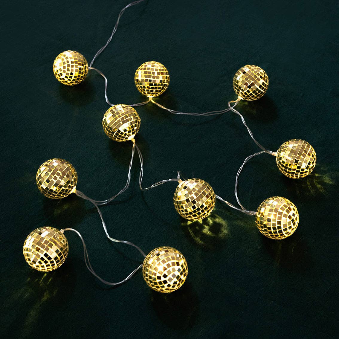 Gold Disco Ball String Lights, Barbie Party - 5ft