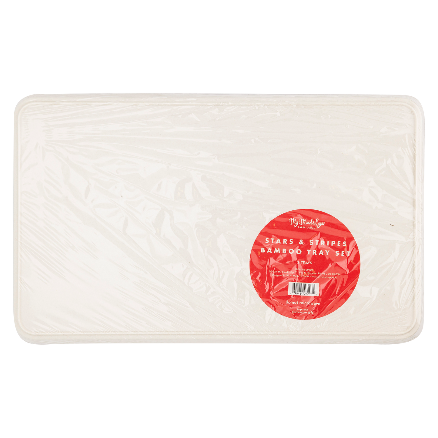 American Flag Stacked Reusable Serving Tray Set