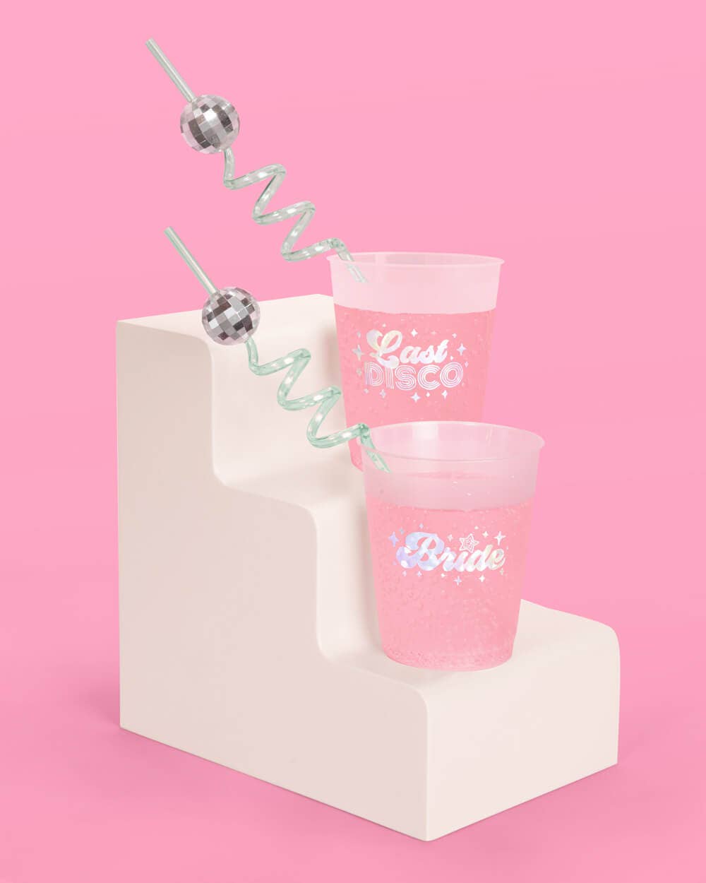 Reusable Disco Party Swirly Straws