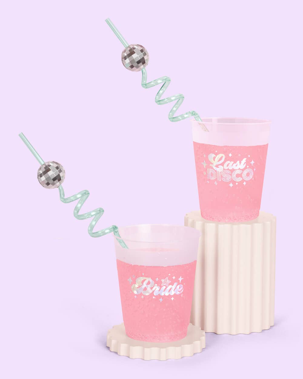 Reusable Disco Party Swirly Straws