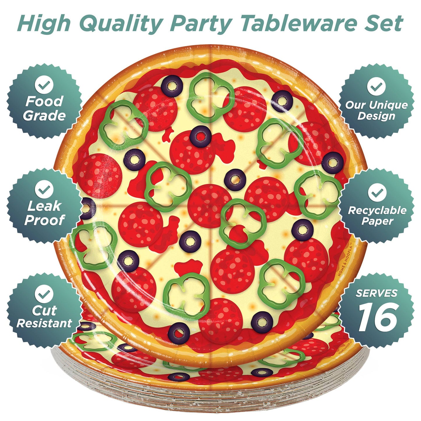 Pizza Party Dessert Plates (16 ct)