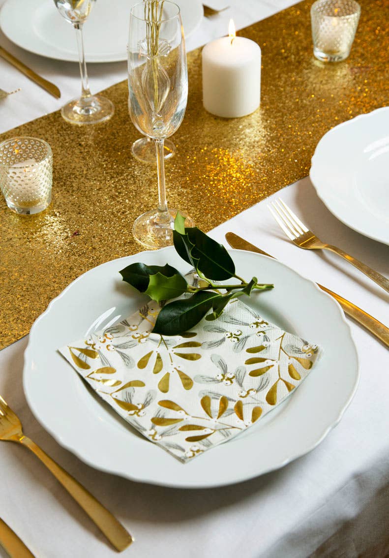 Gold Glitter Table Runner - 6ft
