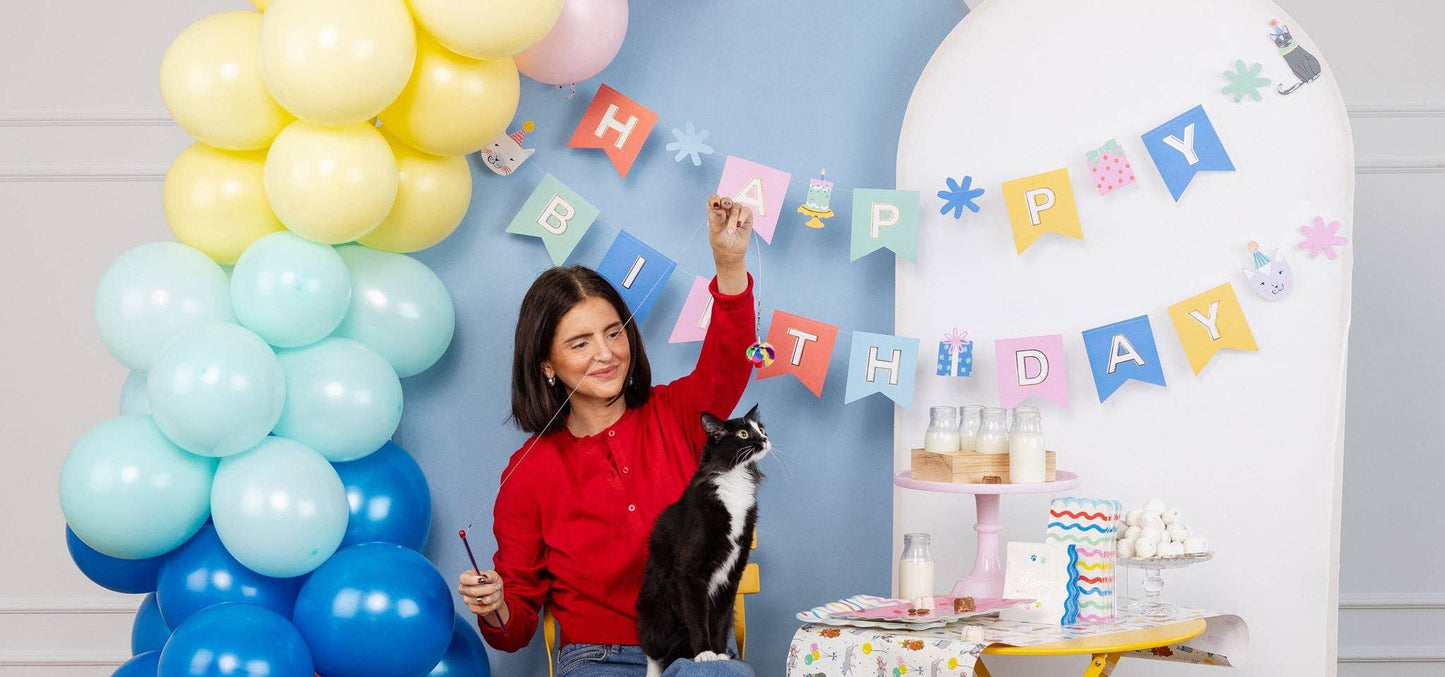 Happy Birthday Banner - Cat
