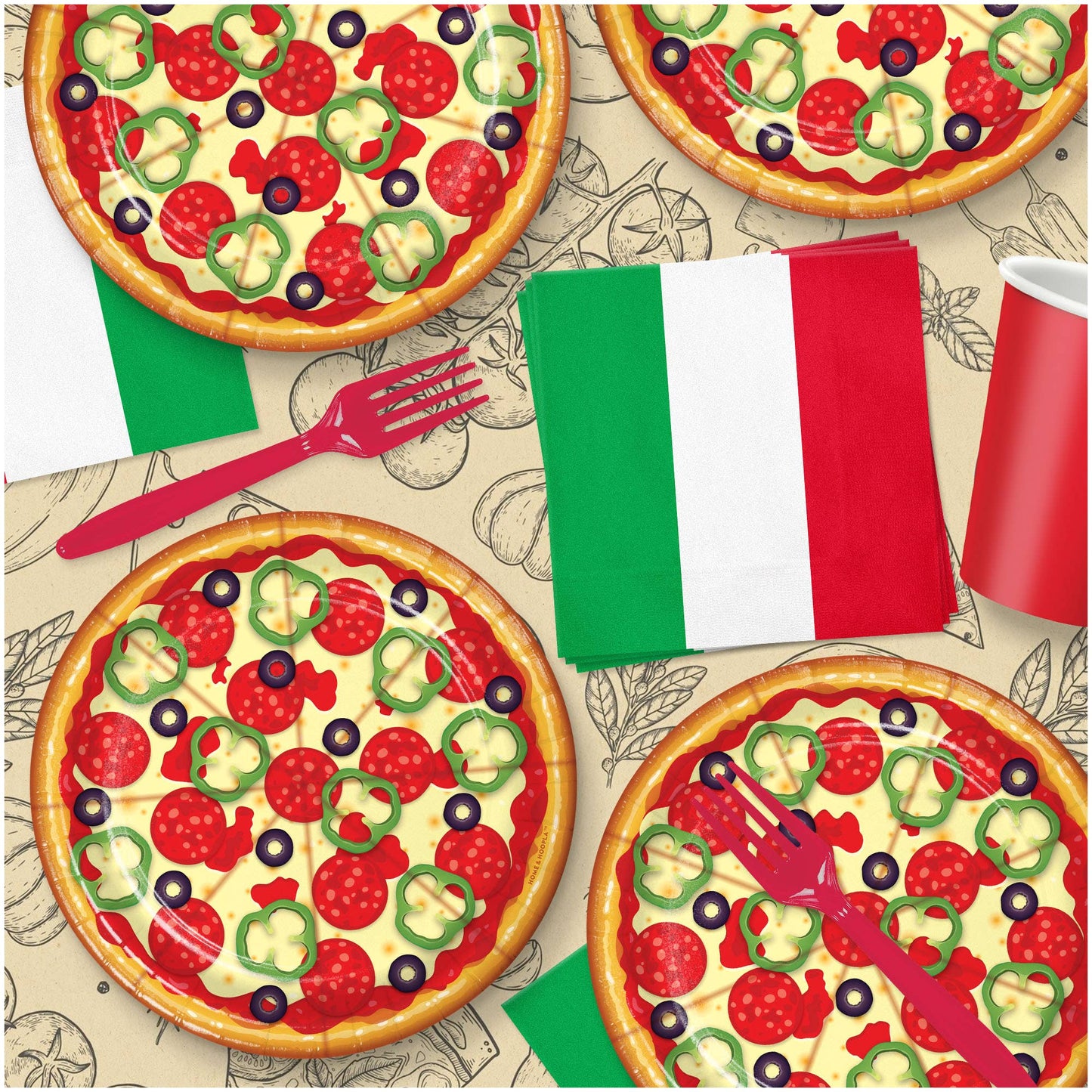 Pizza Party Dessert Plates (16 ct)