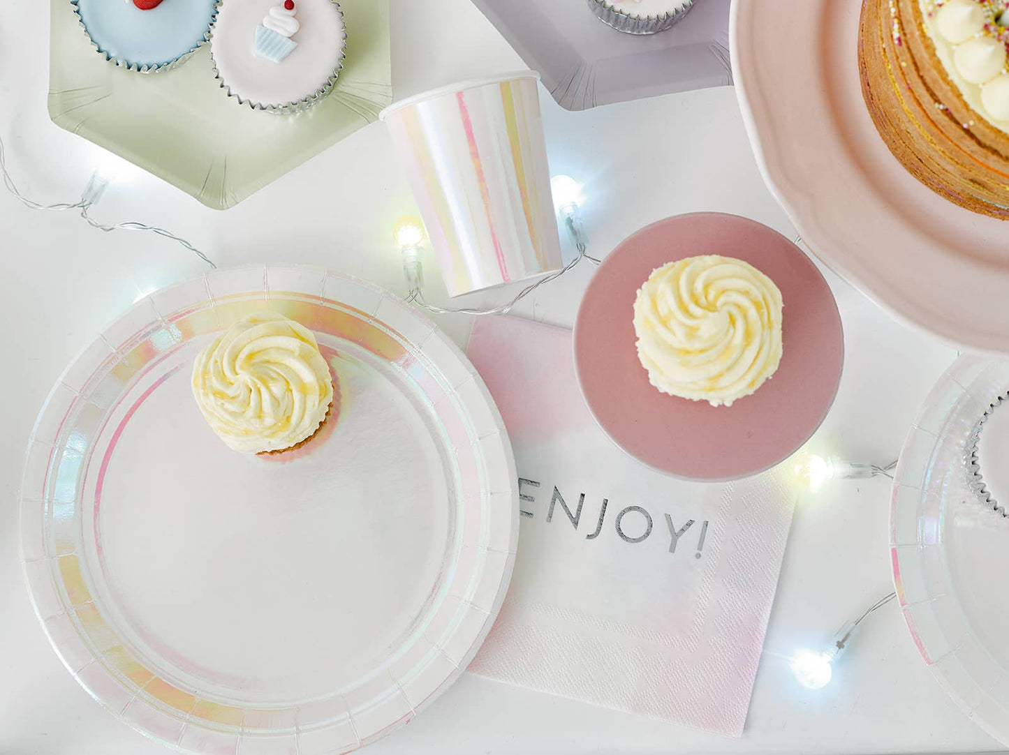 Pastel Iridescent Party Cups - 12 Pack
