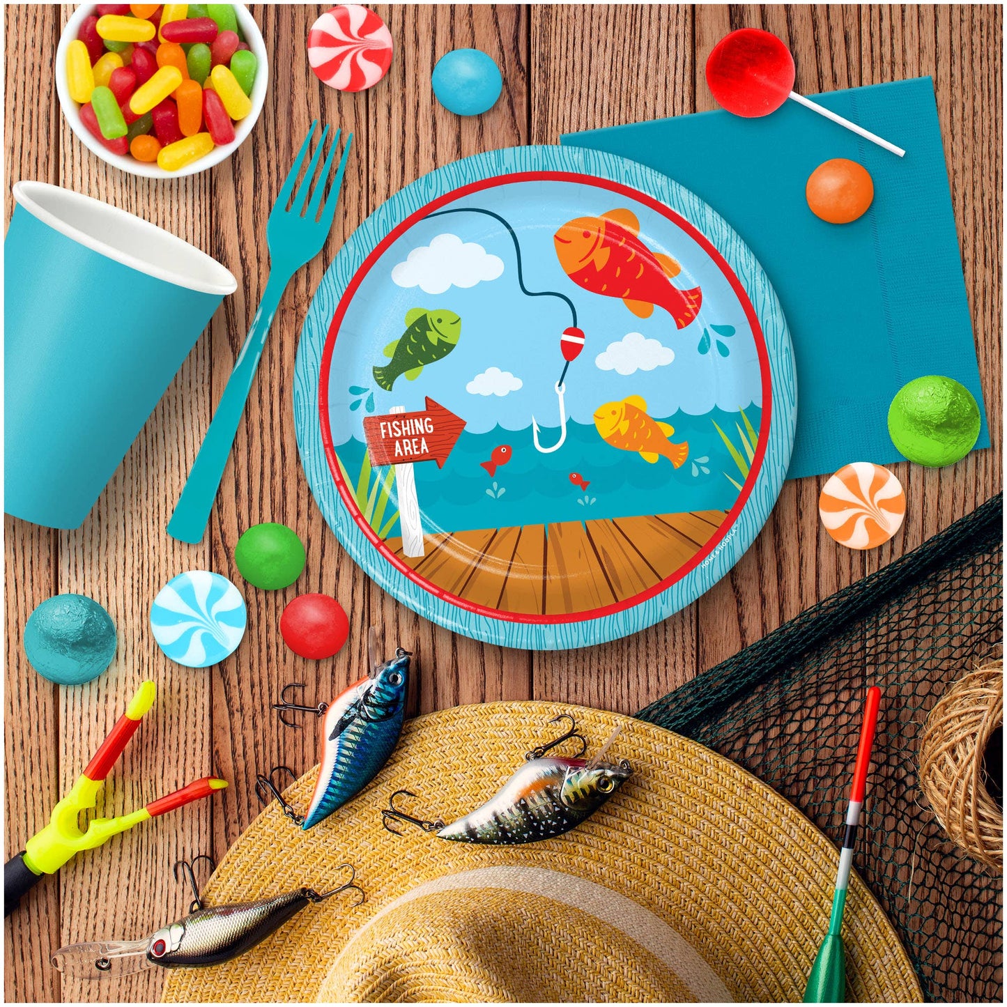 Fisherman Theme Party Dessert Plate (16ct)