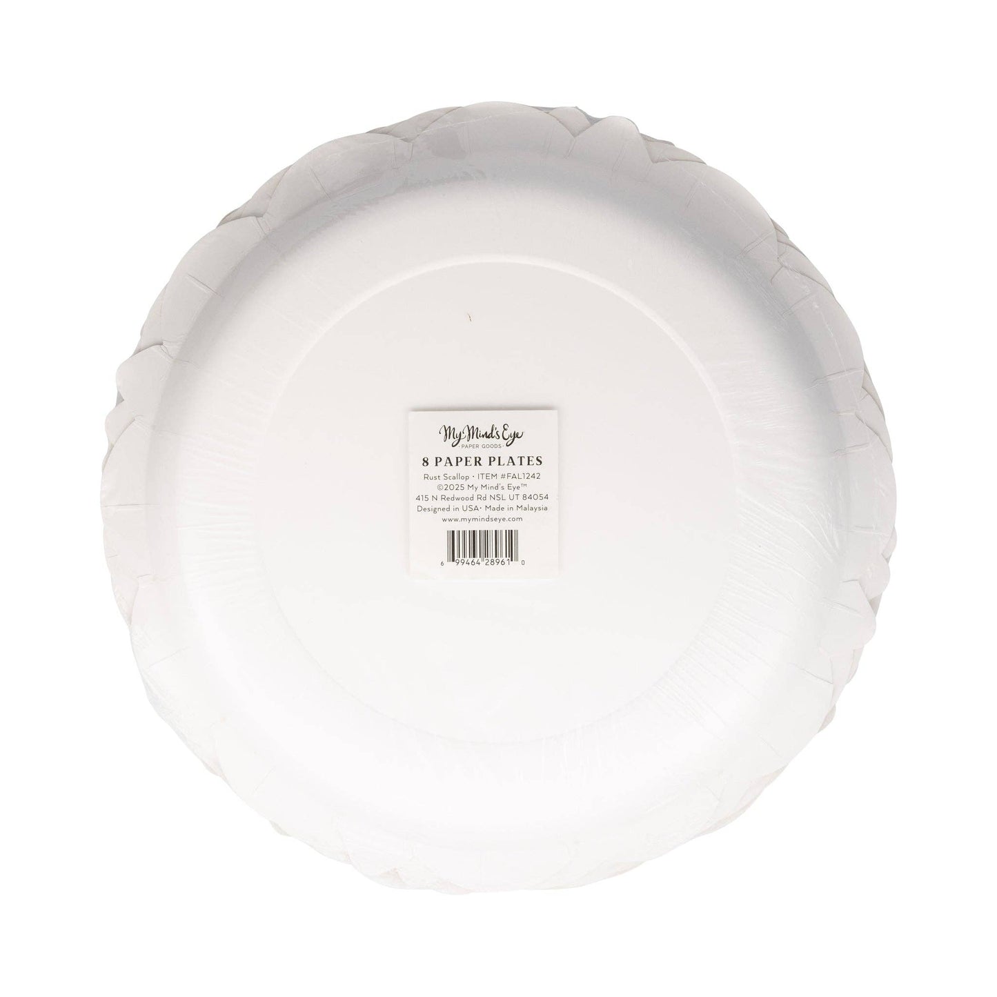 Falloween Rust Scalloped Round 10" Paper Plate
