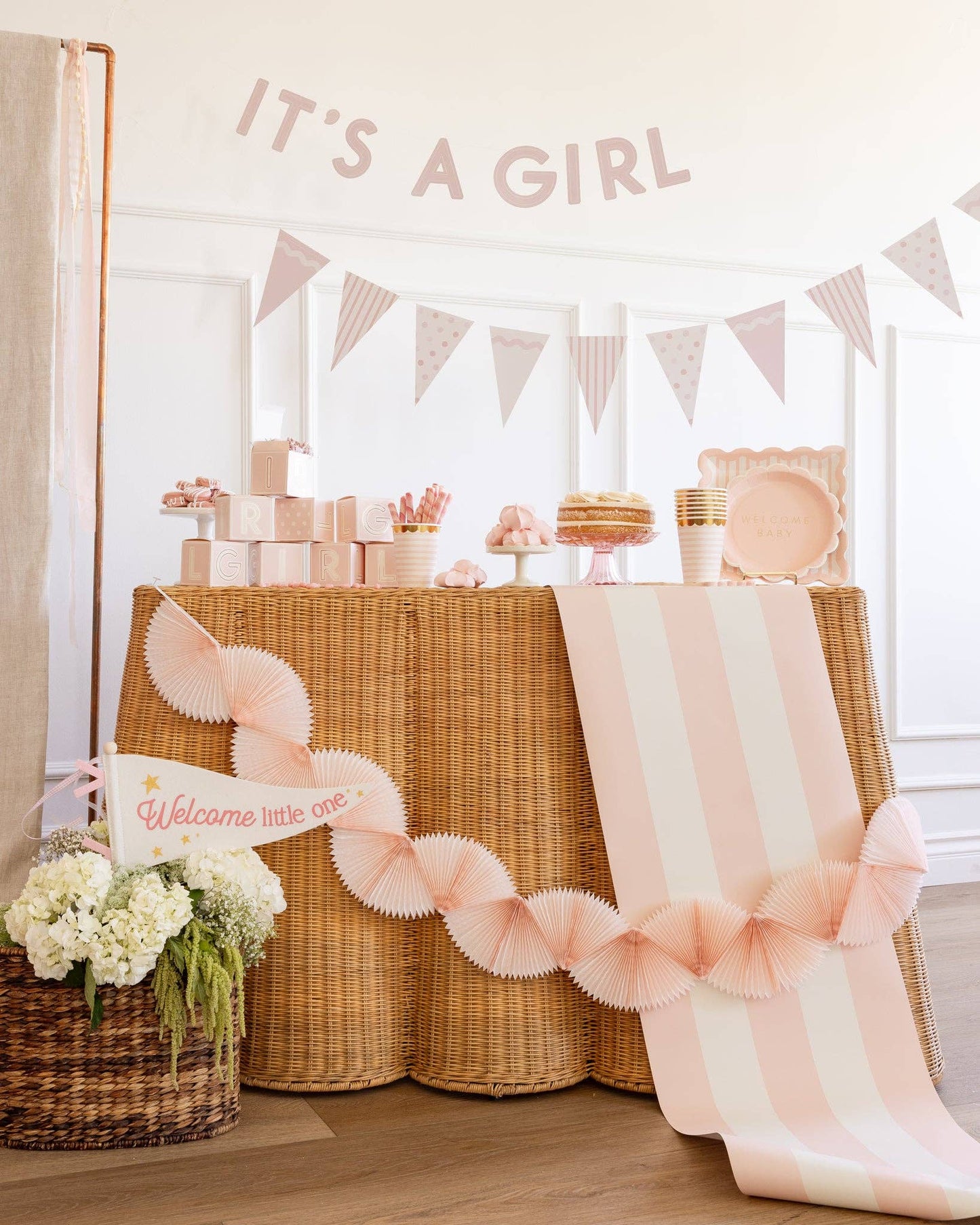 Baby Pink Paper Banner