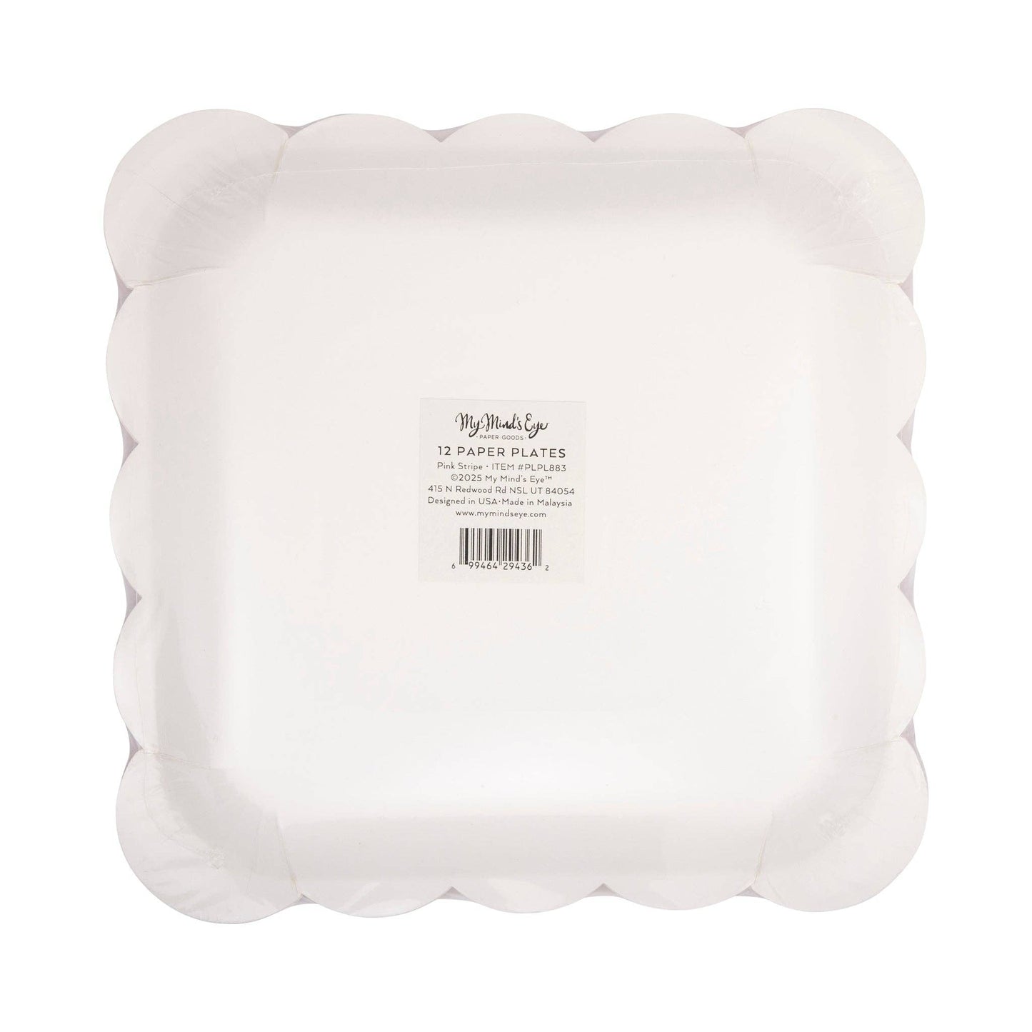 Pink Stripe Paper Plate