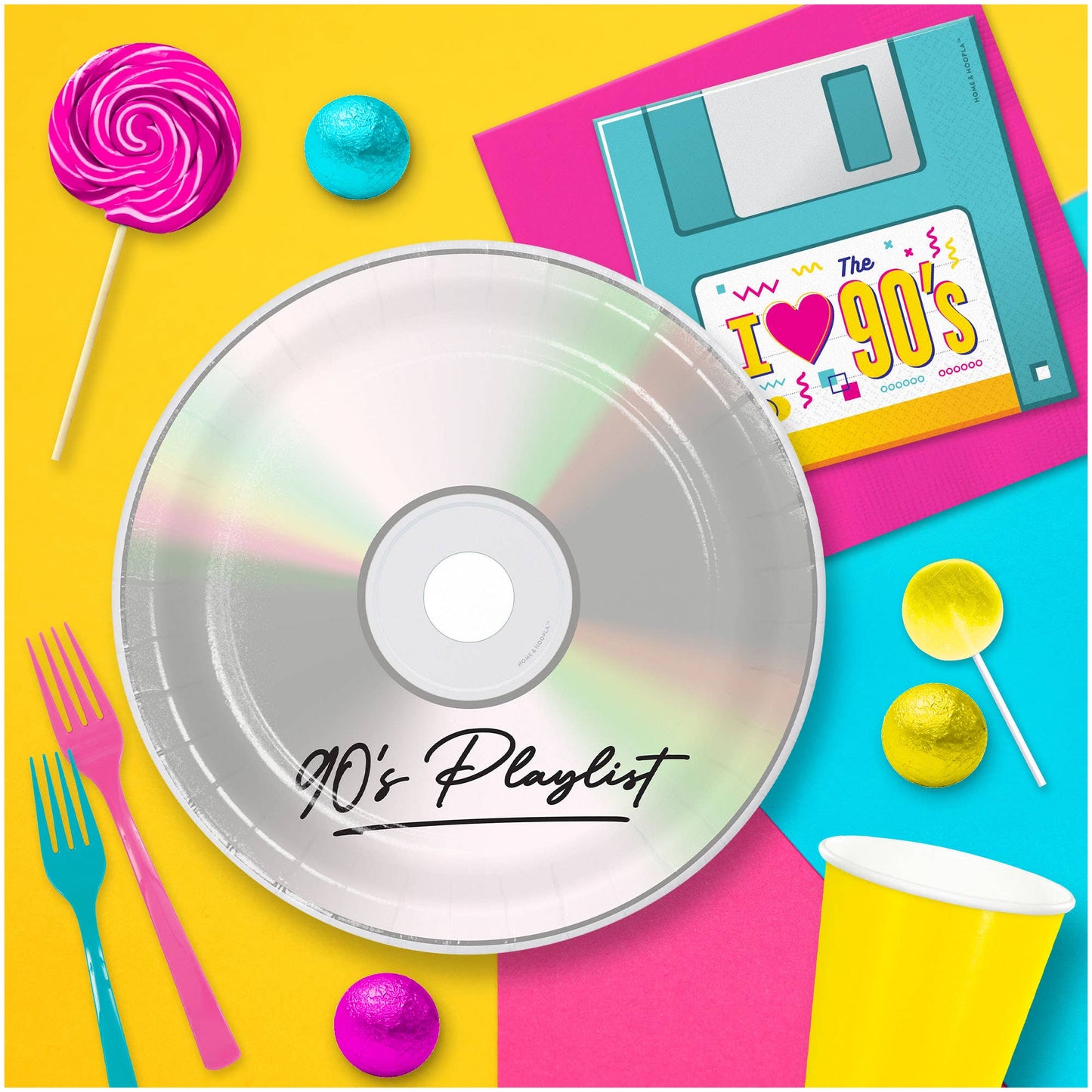 90's Theme CD Party Dinner Plate (16ct)