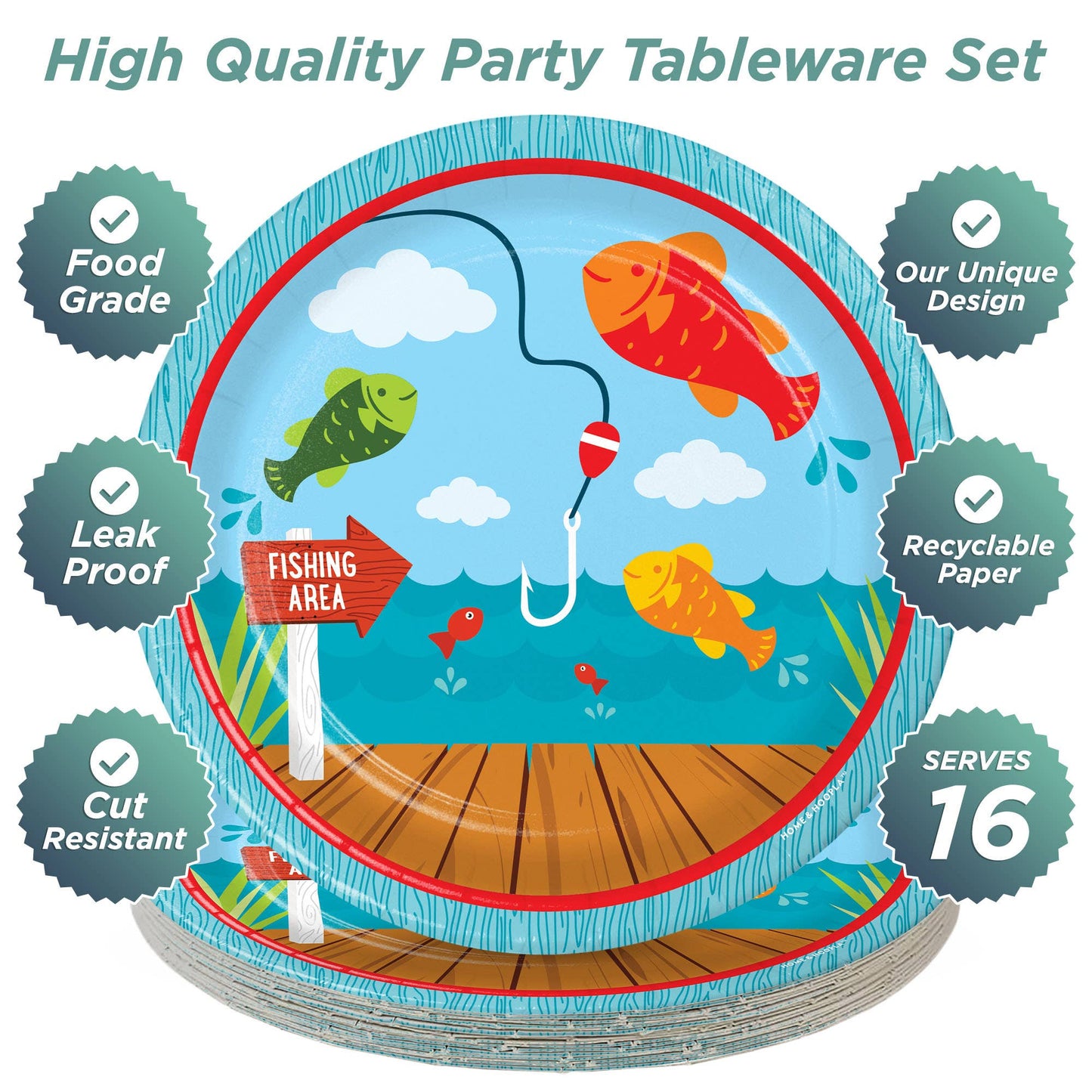 Fisherman Theme Party Dessert Plate (16ct)