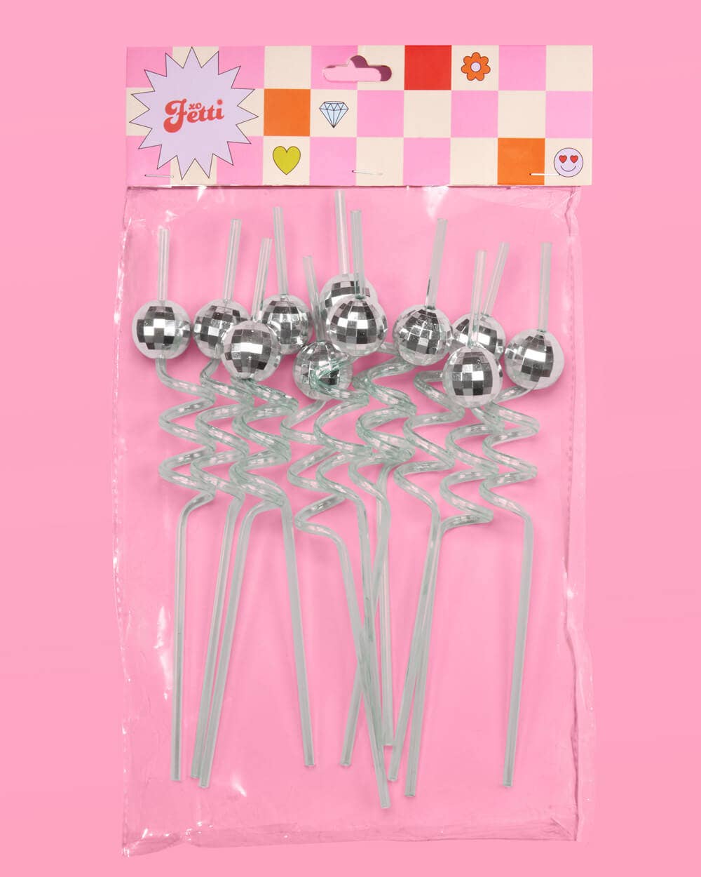 Reusable Disco Party Swirly Straws