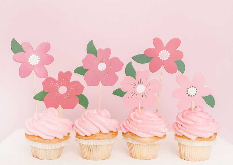 Flower Cake Toppers | Pink
