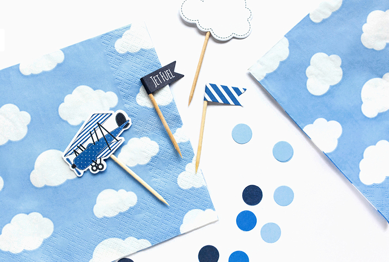Little Plane Blue Sky Napkins
