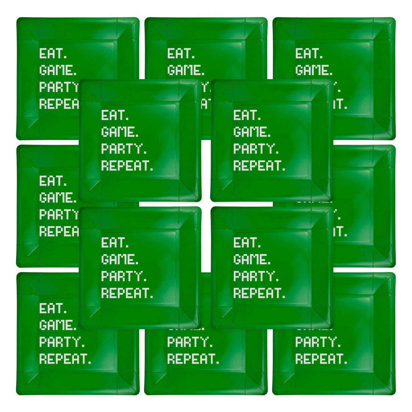 Eat Game Party Square Paper Plate