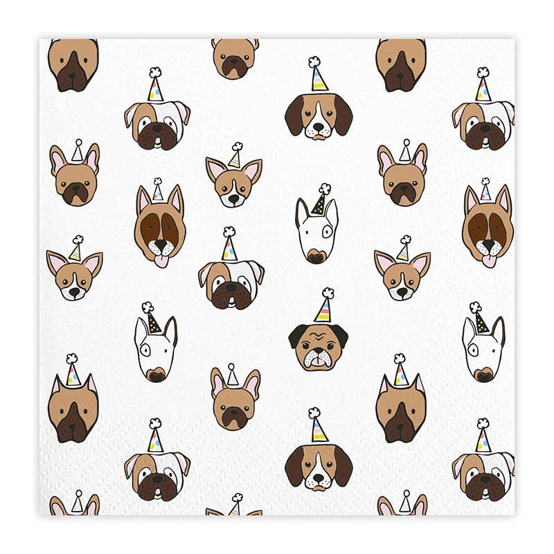 Beverage Napkins - Dog Pattern