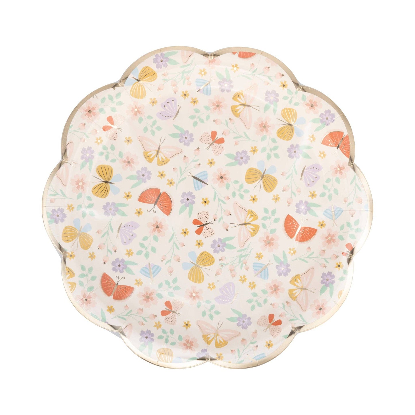 Butterfly Floral Paper Plate