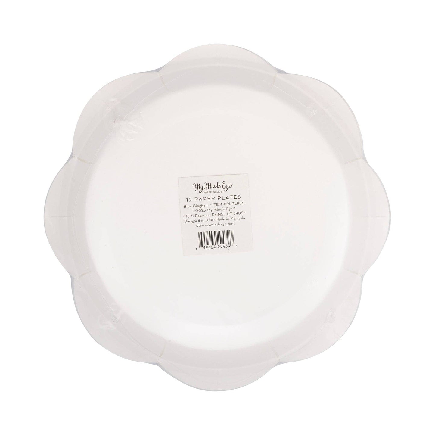 Blue Gingham Paper Plate