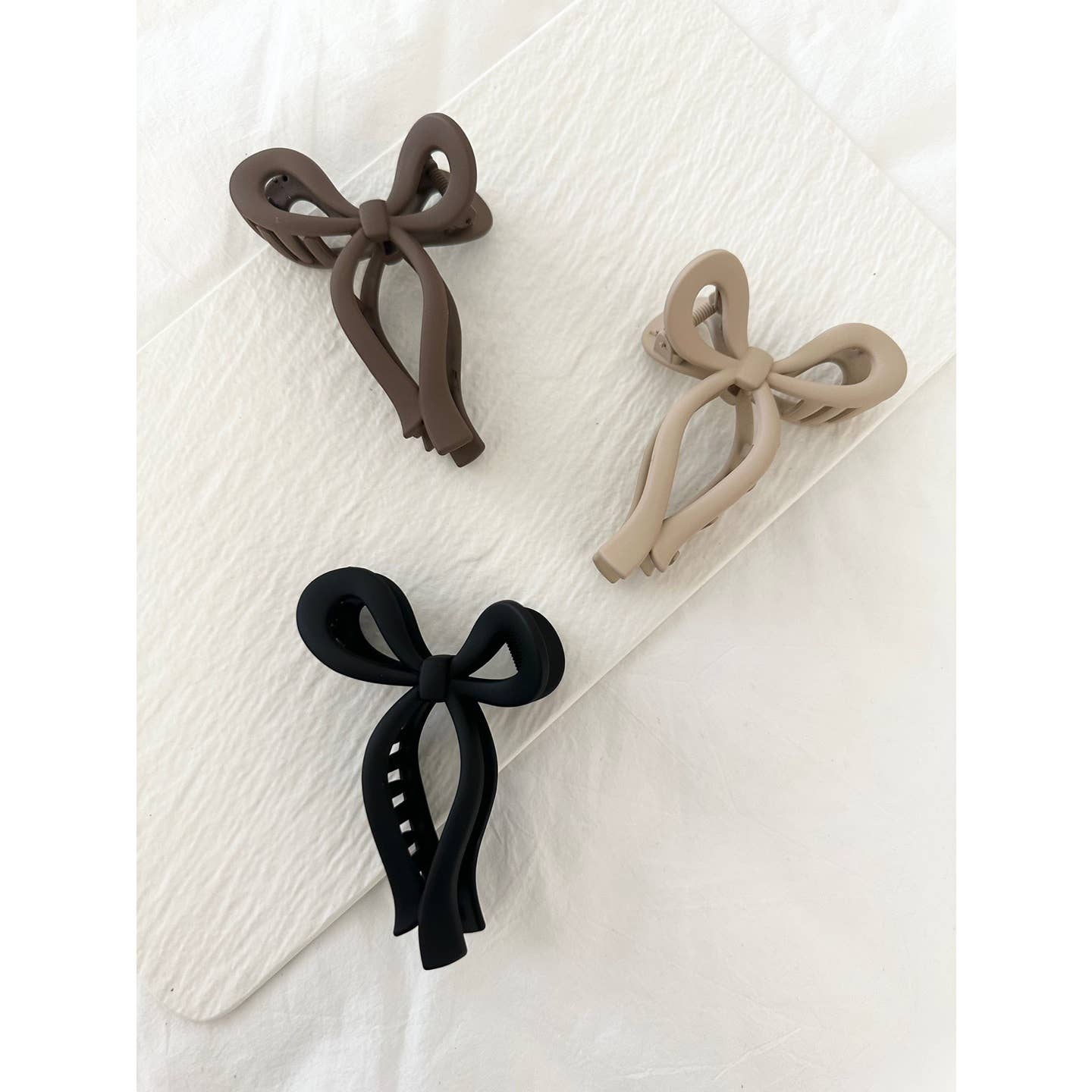 Assorted Matte Ribbon Tie Hair Claws