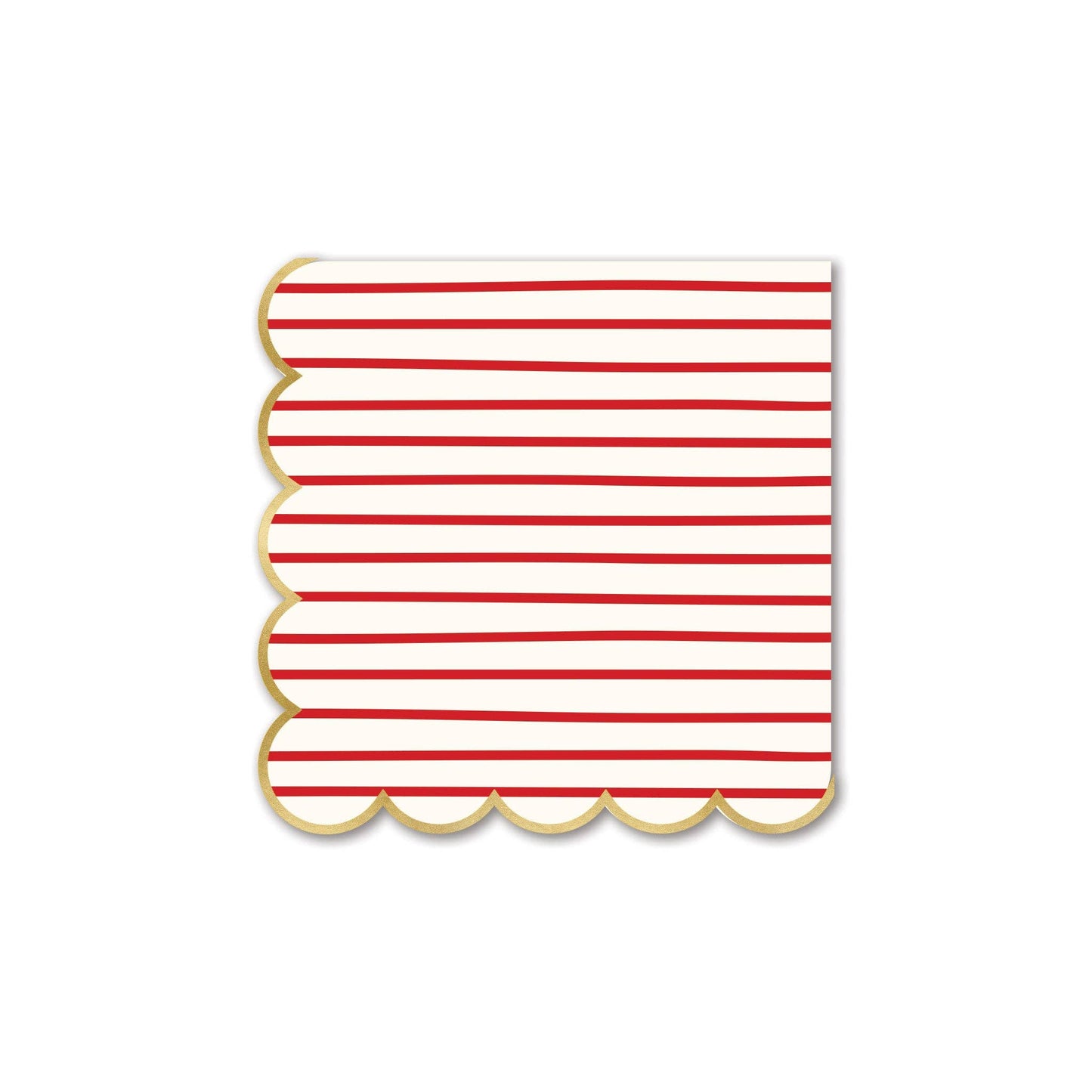 Holly & Stripes Scalloped Napkins