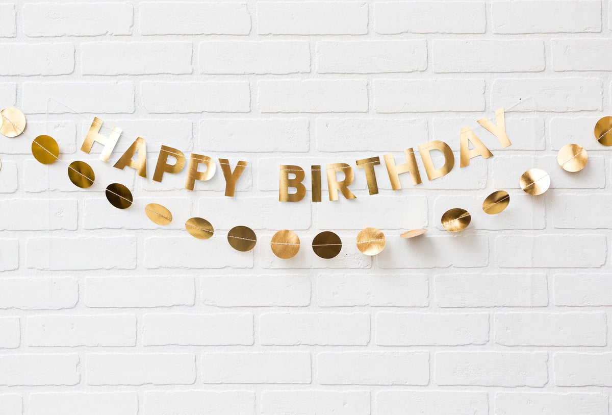 Classic Gold Happy Birthday Banner