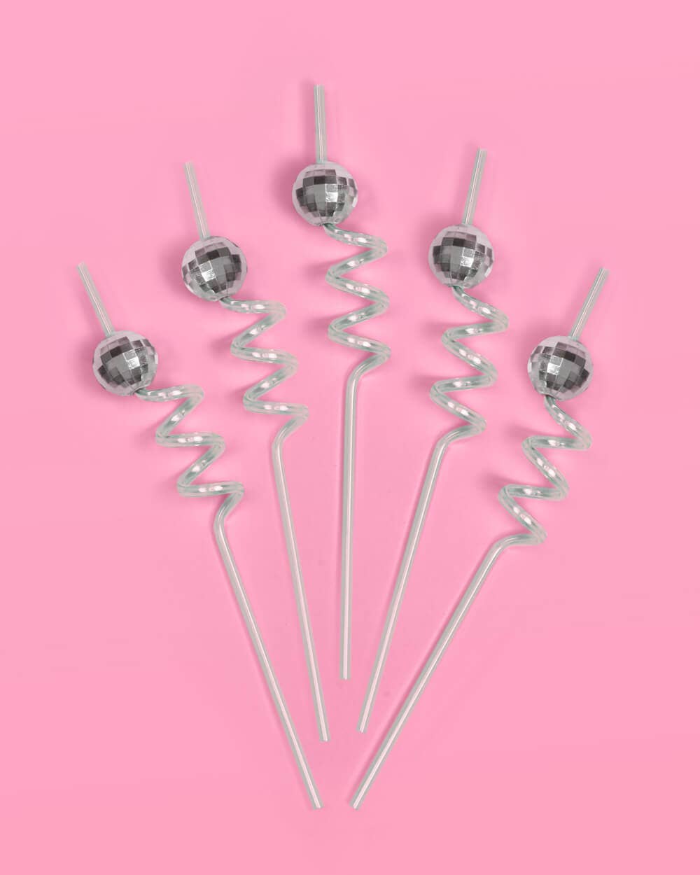 Reusable Disco Party Swirly Straws