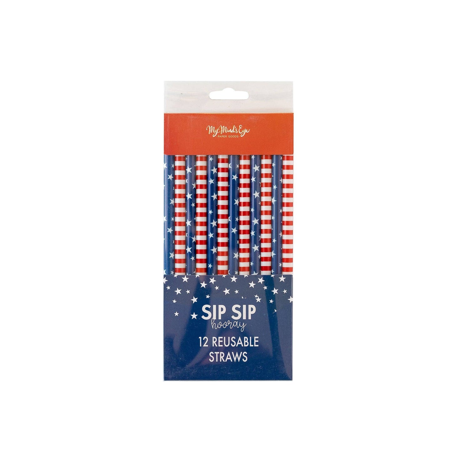 Red, White, and Blue Reusable Straws