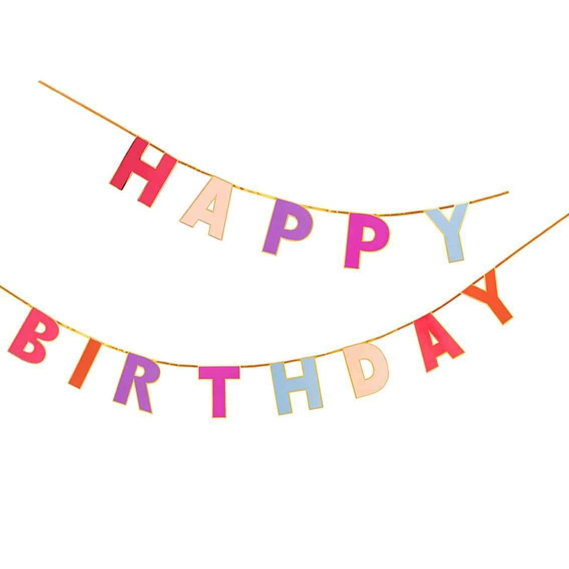 Happy Birthday Garland - Rose Pink