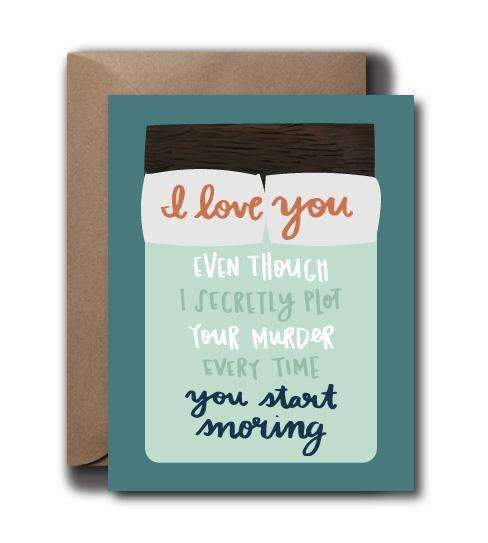 Snoring Love Greeting Card