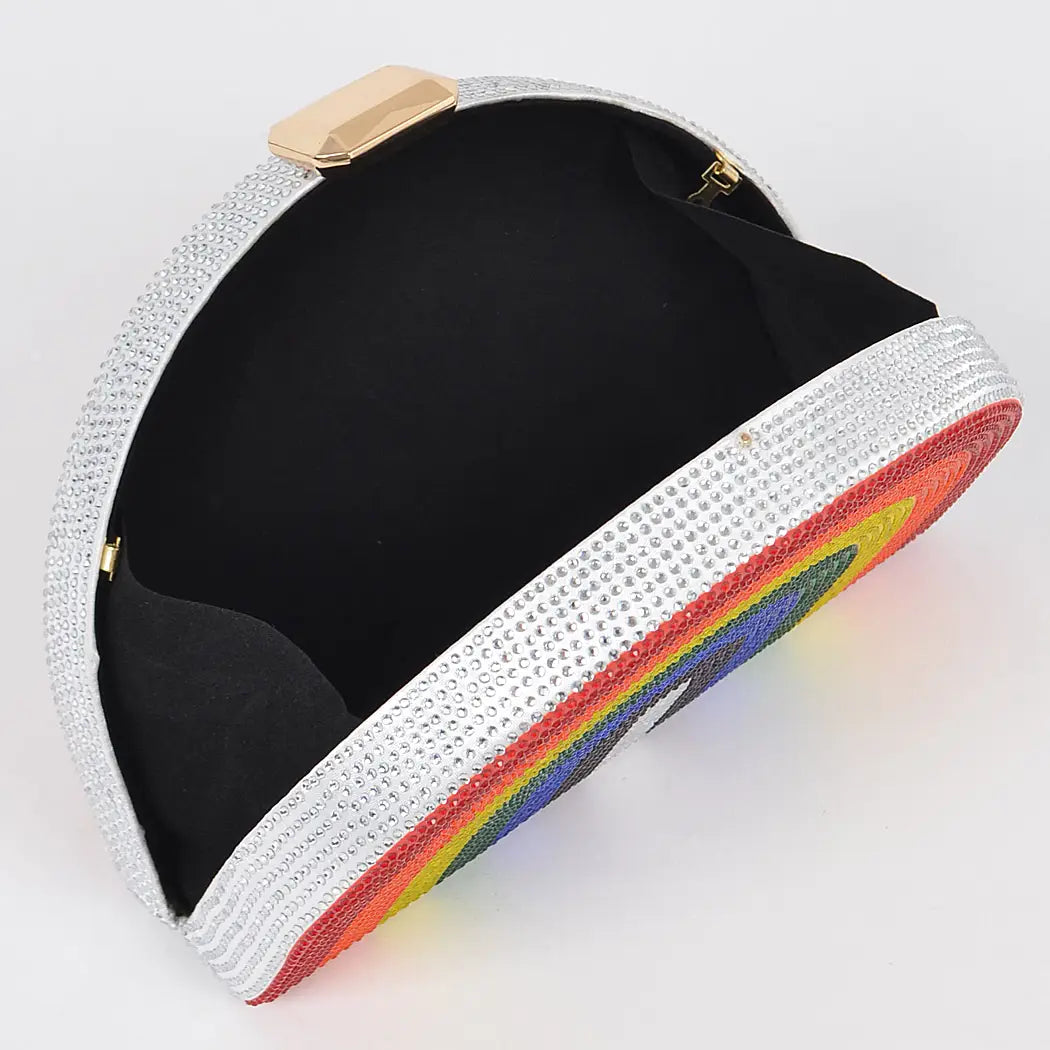 Rhinestone Rainbow Party Clutch