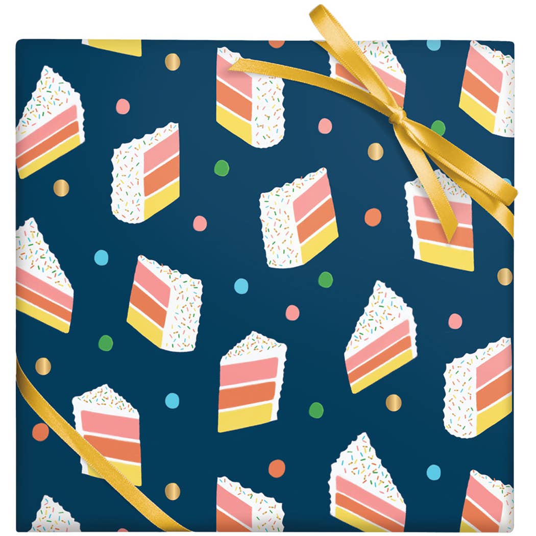 Birthday Cake Slice Stone Wrapping Paper