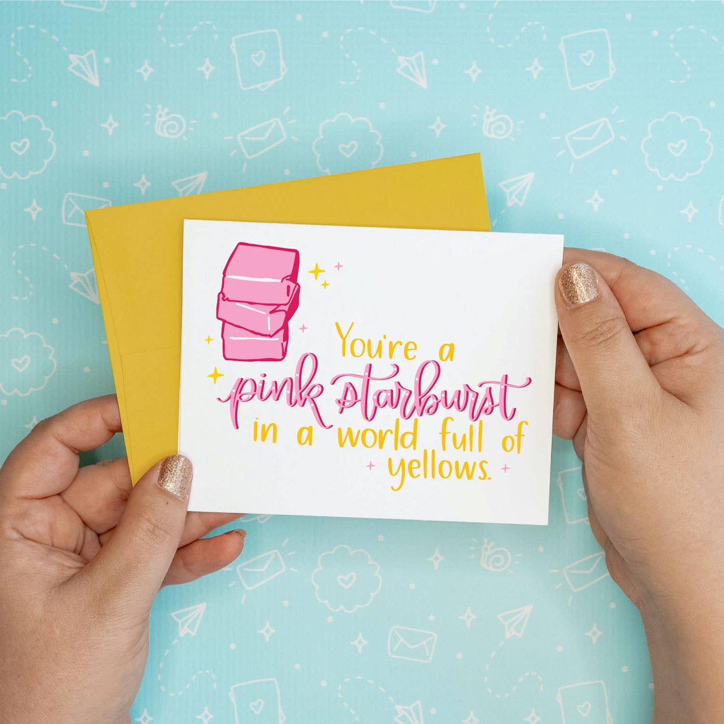 Pink Starburst Card
