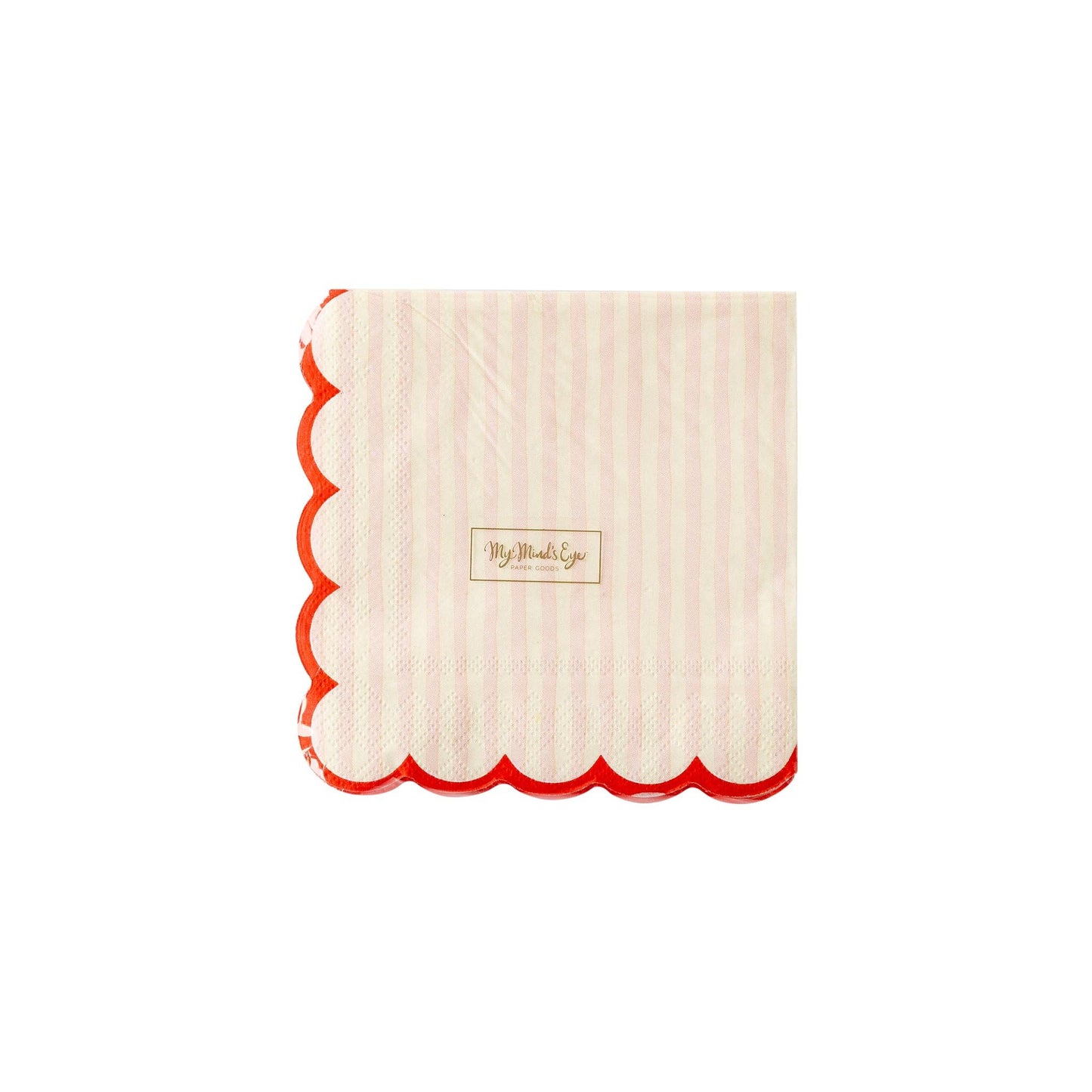 Pink Stripe Scallop Paper Napkins