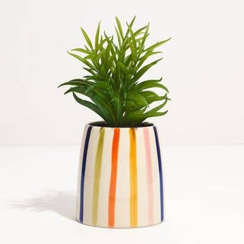Rainbow Striped Faux Plant