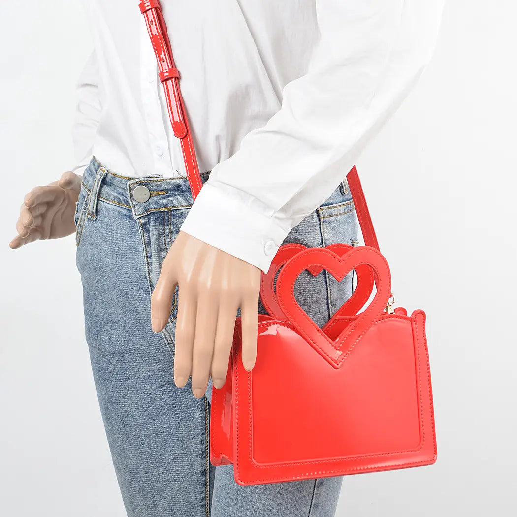 Red Heart Handle Bag
