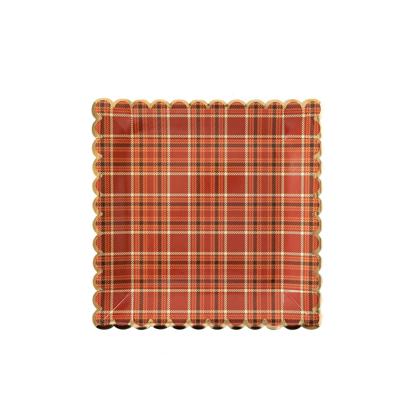Harvest/Thanksgiving Plaid Scalloped Plate