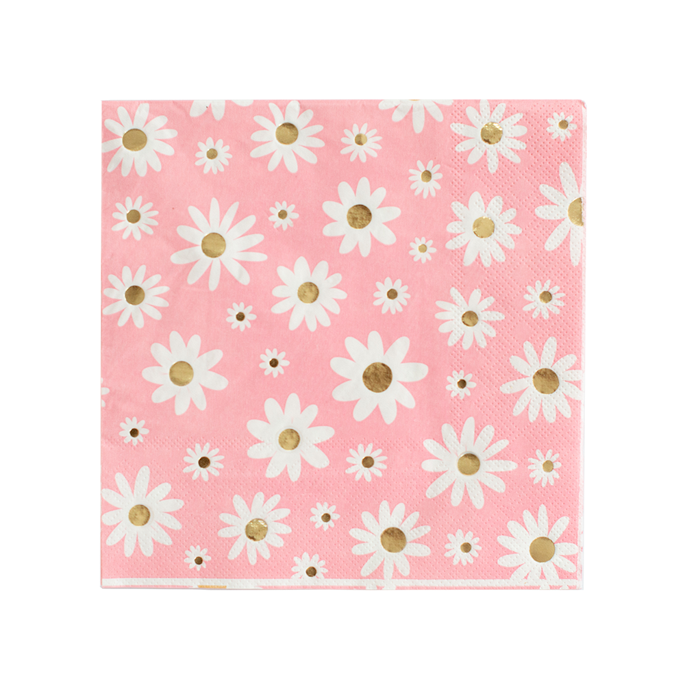 Daisy Paper Napkins - Pink