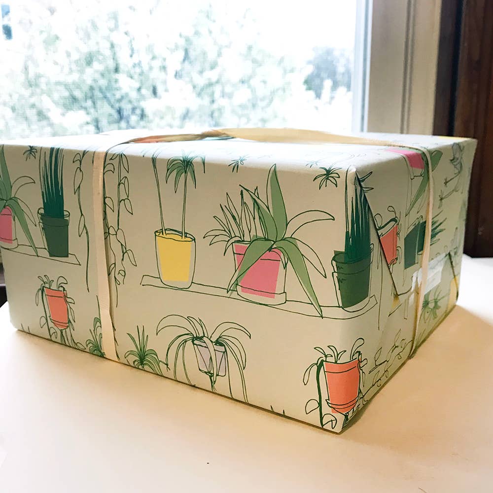 Steel Petal Press - House Plants Gift Wrap | Roll of 3 Sheets