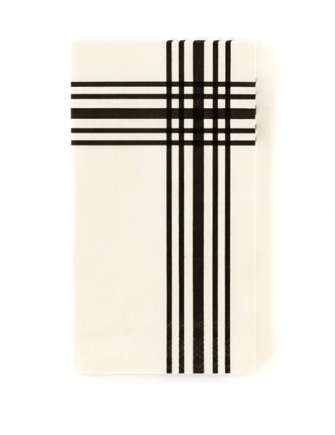 Cream Plaid Paper Napkins