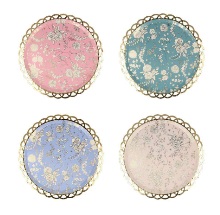 English Garden Lace Paper Side Plates – Pop Balloon Bar + Party