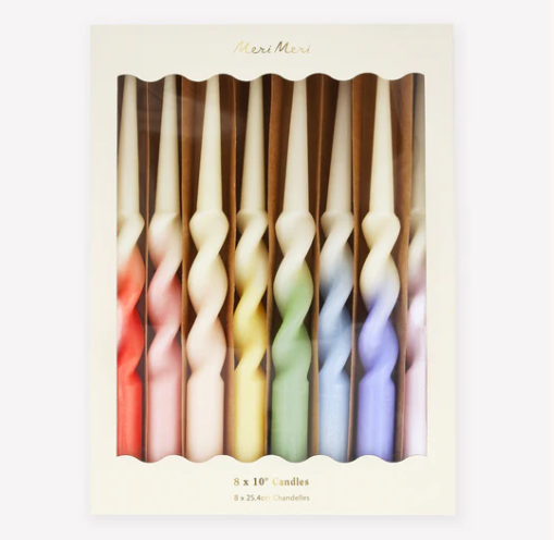 Rainbow Twisted Table Candles