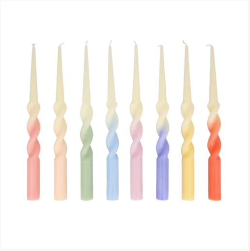 Rainbow Twisted Table Candles