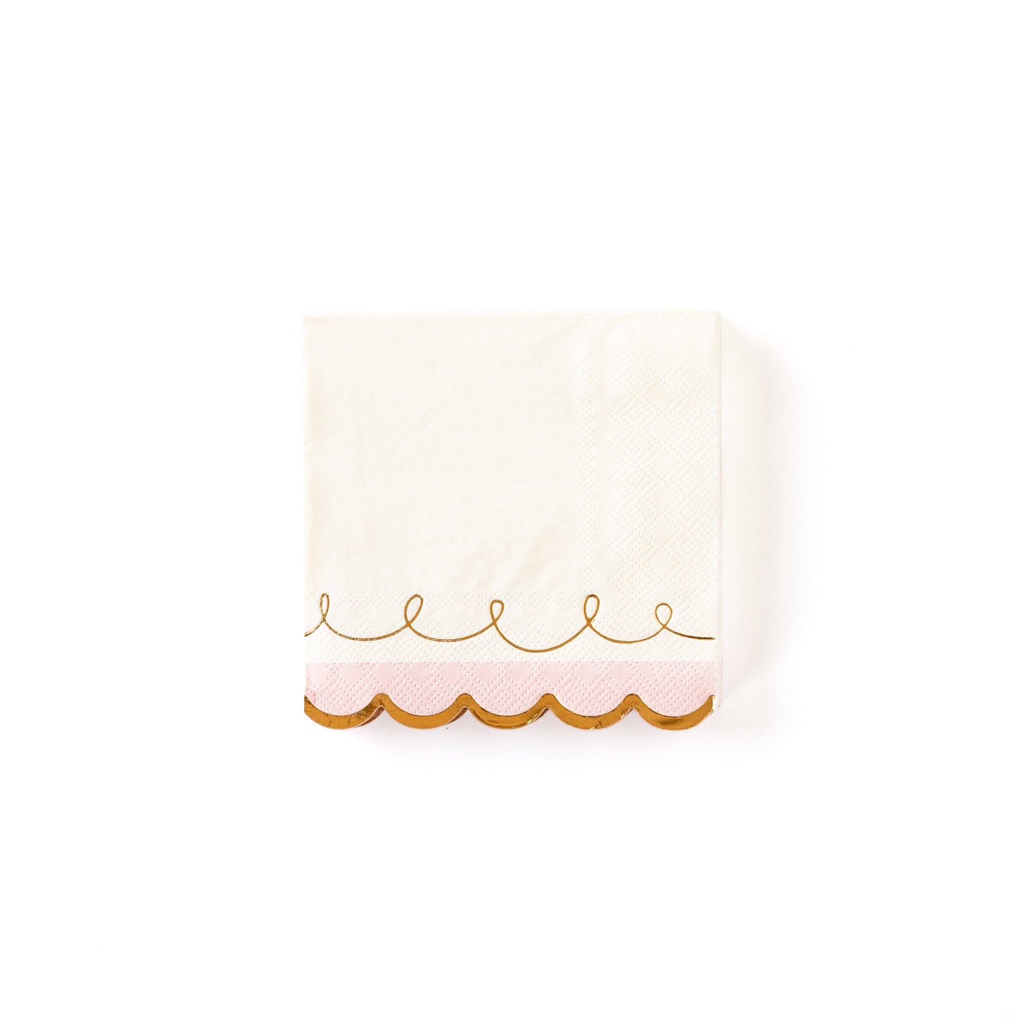 Scalloped Neutral Cocktail Napkin