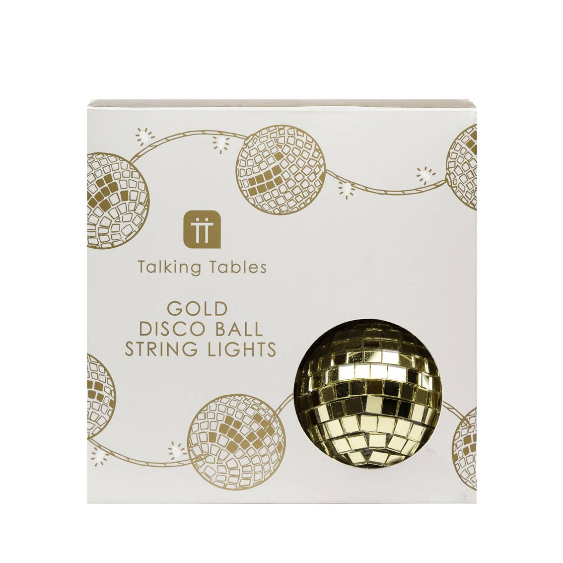 Gold Disco Ball String Lights, Barbie Party - 5ft