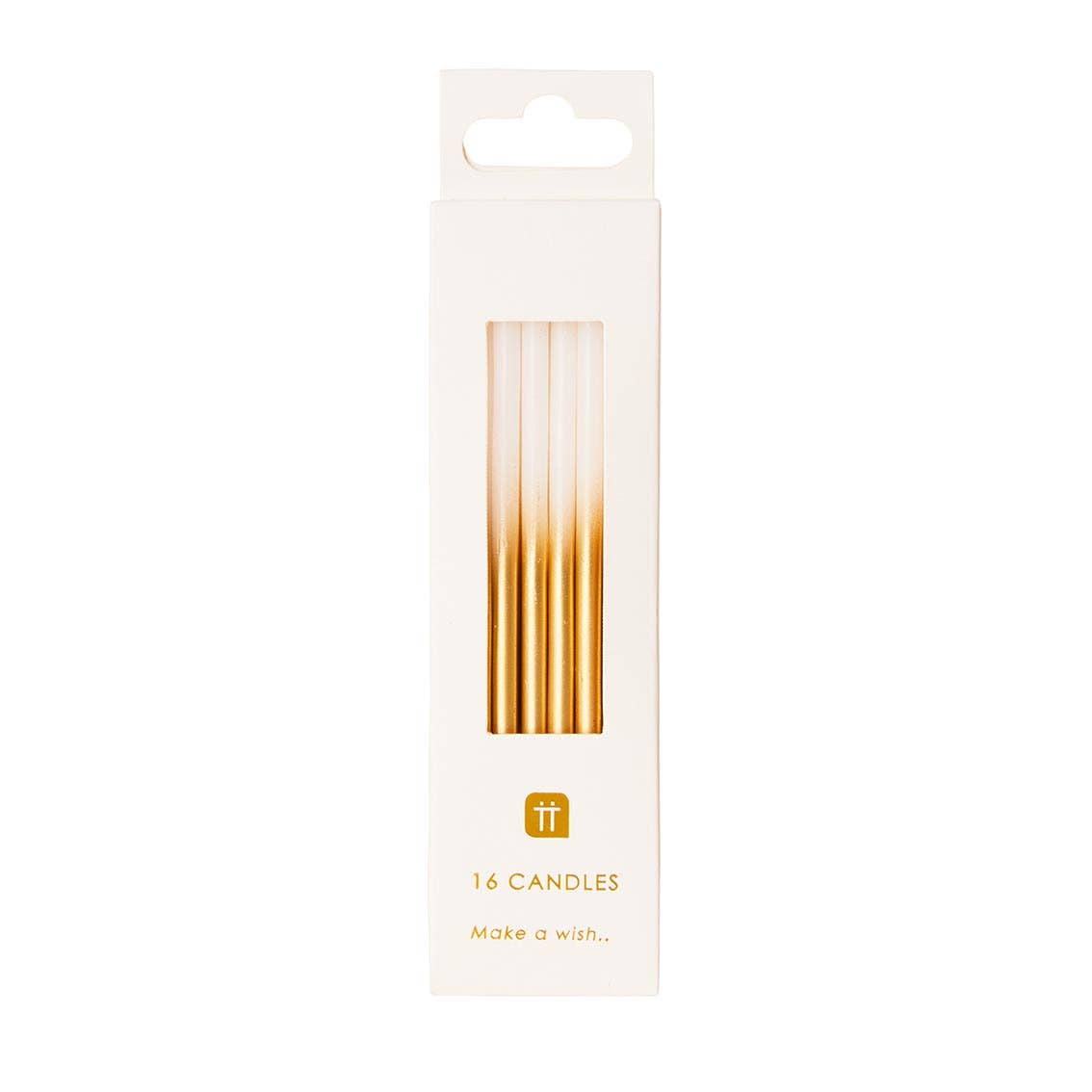 White and Gold Birthday Candles