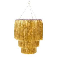 Sparkle Time Gold Tinsel Chandelier