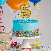 Self-Inflating Balloon Cake Topper - Gold