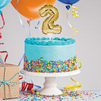 Self-Inflating Balloon Cake Topper - Gold